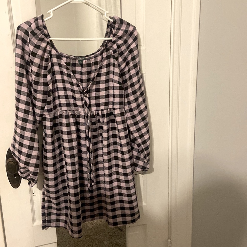 Black and lavender mini dress